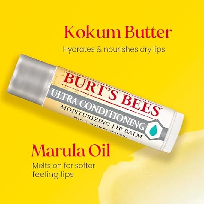 Burt's Bees LIP BALM STOCKING STUFFERS, MOISTURIZING LIP CARE CHRISTMAS GIFTS, 100% NATURAL, ULTRA CONDITIONING WITH SHEA, COCOA & KOKUM BUTTER (4 PACK) - Image 2